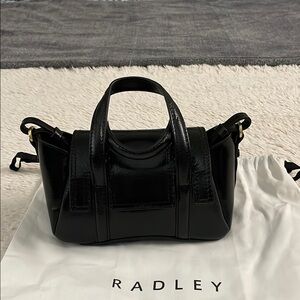Radley London Chancery - Black Patent Leather Small Satchel Bag